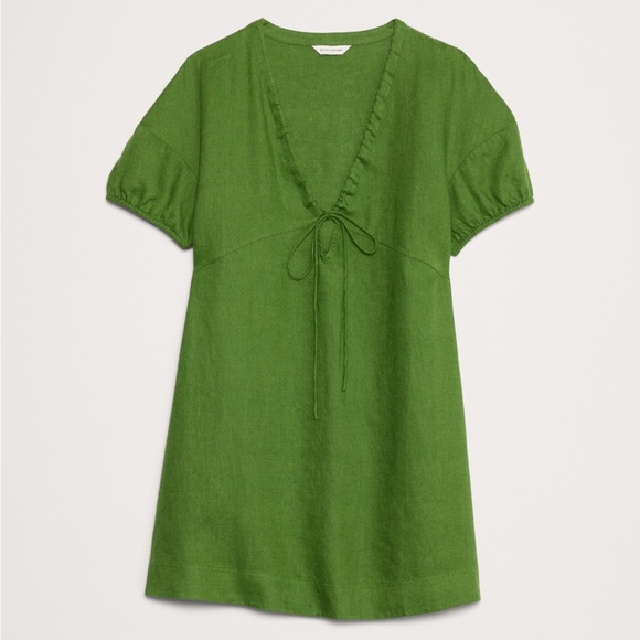 NWT Banana Republic Linen Tie Front Mini Dress - Size L - Picture 3 of 7